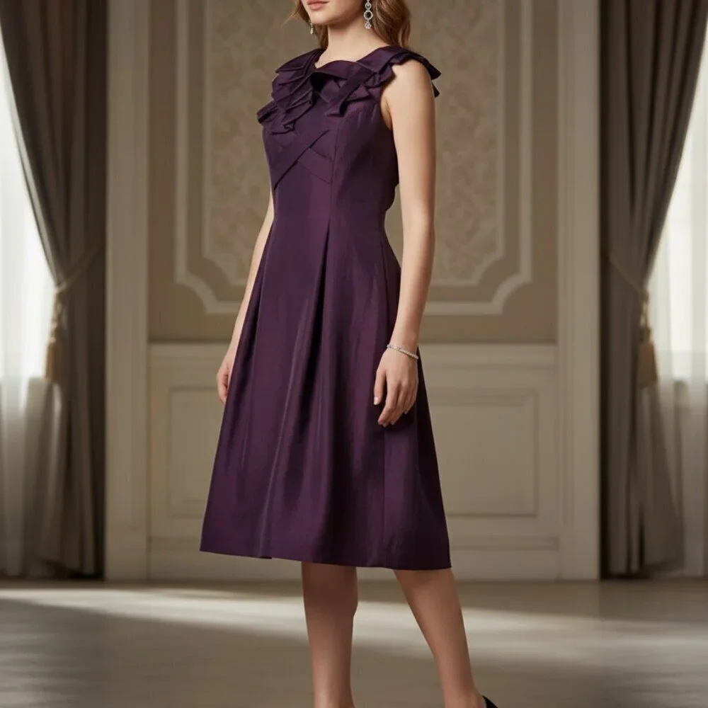 Jessica McClintock Elegant Open/strappy back Dress Royal Purple NWT Size 2